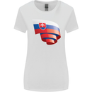 Curled Slovakia Flag Slovakia Day Football Womens Wider Cut T-Shirt White