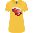 Curled Slovakia Flag Slovakia Day Football Womens Wider Cut T-Shirt Yellow