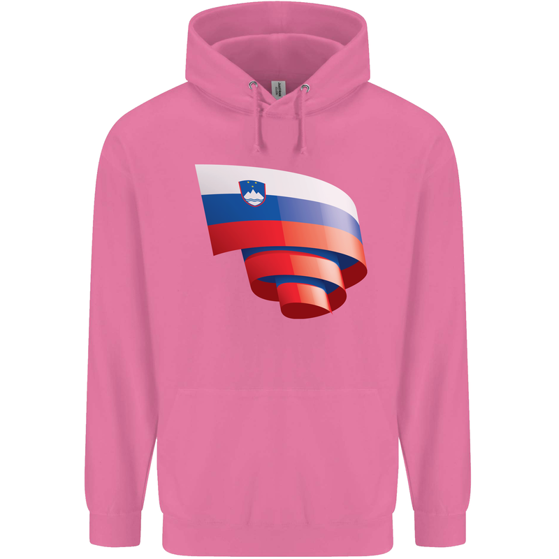 Curled Slovenia Flag Slovenian Day Football Childrens Kids Hoodie Azalea