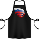 Curled Slovenia Flag Slovenian Day Football Cotton Apron 100% Organic Black
