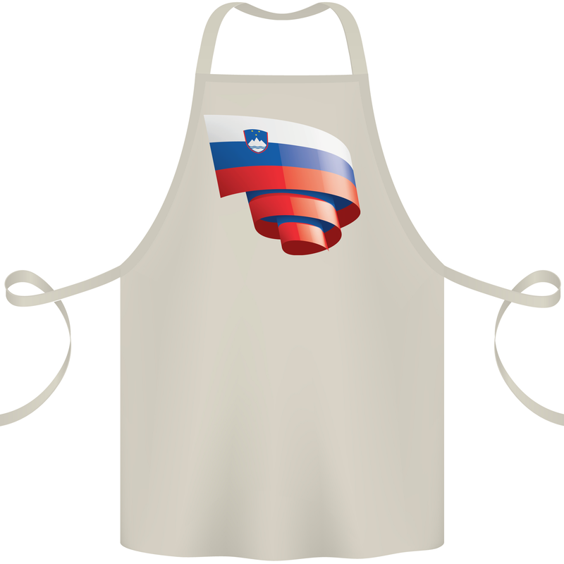 Curled Slovenia Flag Slovenian Day Football Cotton Apron 100% Organic Natural