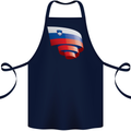 Curled Slovenia Flag Slovenian Day Football Cotton Apron 100% Organic Navy Blue