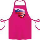 Curled Slovenia Flag Slovenian Day Football Cotton Apron 100% Organic Pink