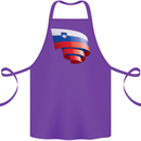 Curled Slovenia Flag Slovenian Day Football Cotton Apron 100% Organic Purple