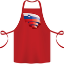 Curled Slovenia Flag Slovenian Day Football Cotton Apron 100% Organic Red