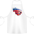 Curled Slovenia Flag Slovenian Day Football Cotton Apron 100% Organic White