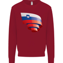 Curled Slovenia Flag Slovenian Day Football Kids Sweatshirt Jumper Red