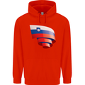 Curled Slovenia Flag Slovenian Day Football Mens 80% Cotton Hoodie Bright Red