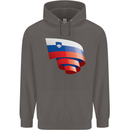 Curled Slovenia Flag Slovenian Day Football Mens 80% Cotton Hoodie Charcoal