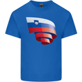 Curled Slovenia Flag Slovenian Day Football Mens Cotton T-Shirt Tee Top Royal Blue