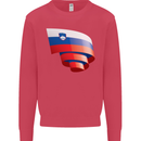 Curled Slovenia Flag Slovenian Day Football Mens Sweatshirt Jumper Heliconia