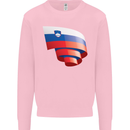Curled Slovenia Flag Slovenian Day Football Mens Sweatshirt Jumper Light Pink