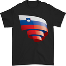Curled Slovenia Flag Slovenian Day Football Mens T-Shirt 100% Cotton Black