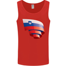 Curled Slovenia Flag Slovenian Day Football Mens Vest Tank Top Red