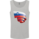 Curled Slovenia Flag Slovenian Day Football Mens Vest Tank Top Sports Grey
