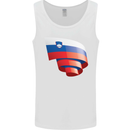 Curled Slovenia Flag Slovenian Day Football Mens Vest Tank Top White