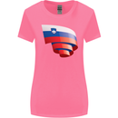 Curled Slovenia Flag Slovenian Day Football Womens Wider Cut T-Shirt Azalea
