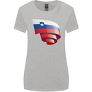 Curled Slovenia Flag Slovenian Day Football Womens Wider Cut T-Shirt Sports Grey