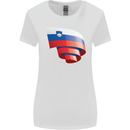 Curled Slovenia Flag Slovenian Day Football Womens Wider Cut T-Shirt White