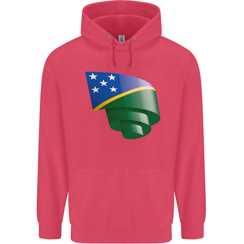 Curled Solomon Islands Flag Day Football Childrens Kids Hoodie Heliconia