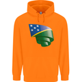 Curled Solomon Islands Flag Day Football Childrens Kids Hoodie Orange