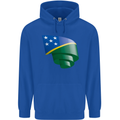 Curled Solomon Islands Flag Day Football Childrens Kids Hoodie Royal Blue