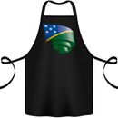 Curled Solomon Islands Flag Day Football Cotton Apron 100% Organic Black