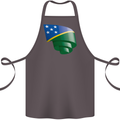 Curled Solomon Islands Flag Day Football Cotton Apron 100% Organic Dark Grey