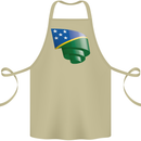 Curled Solomon Islands Flag Day Football Cotton Apron 100% Organic Khaki