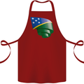 Curled Solomon Islands Flag Day Football Cotton Apron 100% Organic Maroon