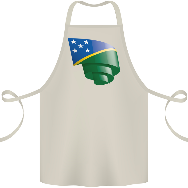 Curled Solomon Islands Flag Day Football Cotton Apron 100% Organic Natural