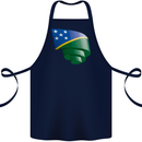 Curled Solomon Islands Flag Day Football Cotton Apron 100% Organic Navy Blue