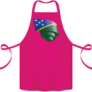 Curled Solomon Islands Flag Day Football Cotton Apron 100% Organic Pink