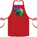 Curled Solomon Islands Flag Day Football Cotton Apron 100% Organic Red