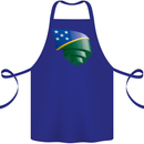 Curled Solomon Islands Flag Day Football Cotton Apron 100% Organic Royal Blue