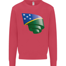 Curled Solomon Islands Flag Day Football Kids Sweatshirt Jumper Heliconia
