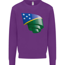 Curled Solomon Islands Flag Day Football Kids Sweatshirt Jumper Purple