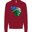 Curled Solomon Islands Flag Day Football Kids Sweatshirt Jumper Red