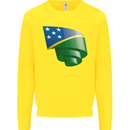 Curled Solomon Islands Flag Day Football Kids Sweatshirt Jumper Yellow