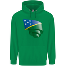 Curled Solomon Islands Flag Day Football Mens 80% Cotton Hoodie Irish Green