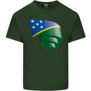 Curled Solomon Islands Flag Day Football Mens Cotton T-Shirt Tee Top Forest Green