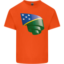Curled Solomon Islands Flag Day Football Mens Cotton T-Shirt Tee Top Orange