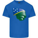 Curled Solomon Islands Flag Day Football Mens Cotton T-Shirt Tee Top Royal Blue