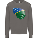 Curled Solomon Islands Flag Day Football Mens Sweatshirt Jumper Charcoal
