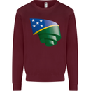 Curled Solomon Islands Flag Day Football Mens Sweatshirt Jumper Maroon