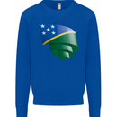 Curled Solomon Islands Flag Day Football Mens Sweatshirt Jumper Royal Blue