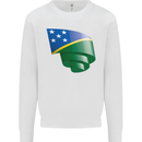 Curled Solomon Islands Flag Day Football Mens Sweatshirt Jumper White
