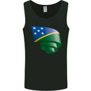 Curled Solomon Islands Flag Day Football Mens Vest Tank Top Black