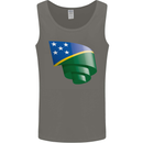 Curled Solomon Islands Flag Day Football Mens Vest Tank Top Charcoal