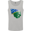 Curled Solomon Islands Flag Day Football Mens Vest Tank Top Sports Grey